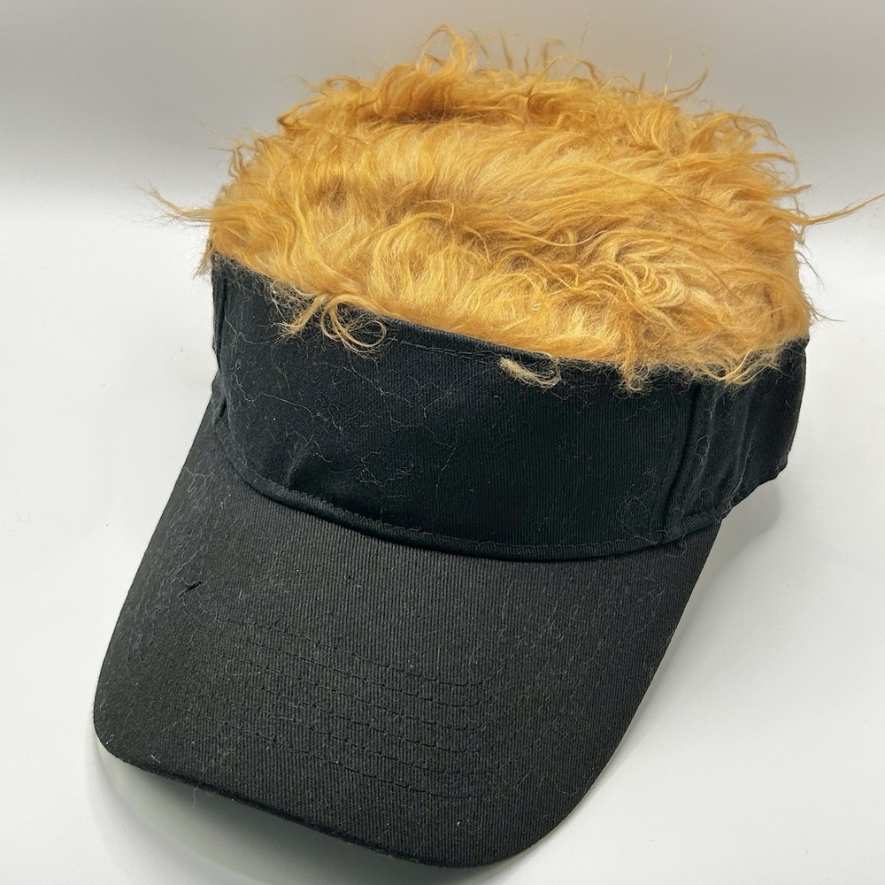 Hair Wig Costume Visor Hat Cap Adjustable Strapback Black Brown Halloween Casual